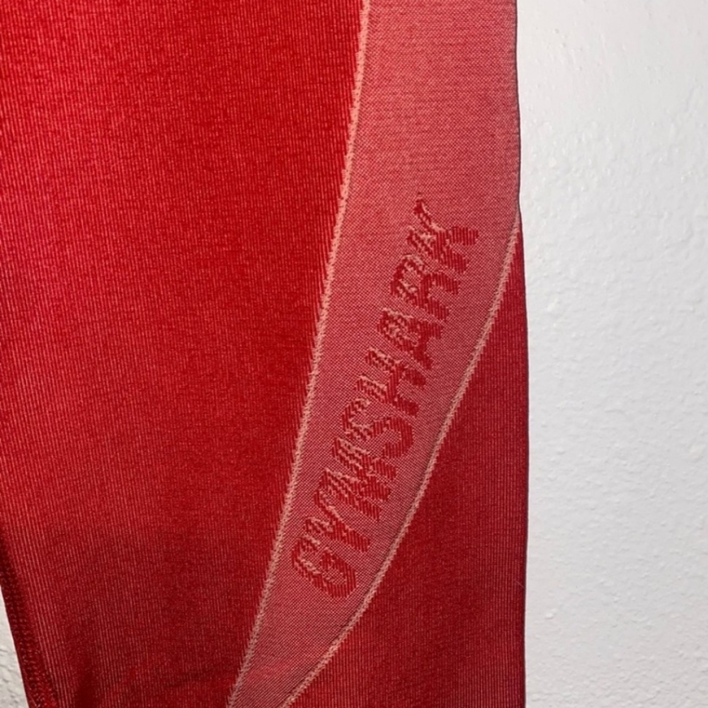 NWOT. GYMSHARK RED SEAMLESS LEGGINGS. S - Picture 3 of 6